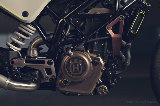 The Husqvarna 401 Vit Pilen 'White Arrow' motorcycle concept.