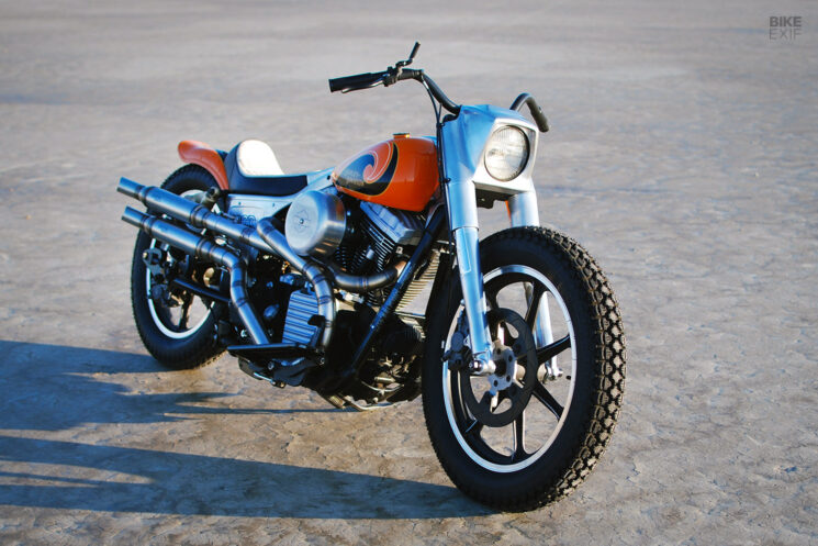1952 Harley-Davidson Panhead morphed into a race-inspired, aluminum-bodied motorcycle.