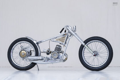 Custom built two-stroke land speed motorcycle by Wannabe-Choppers